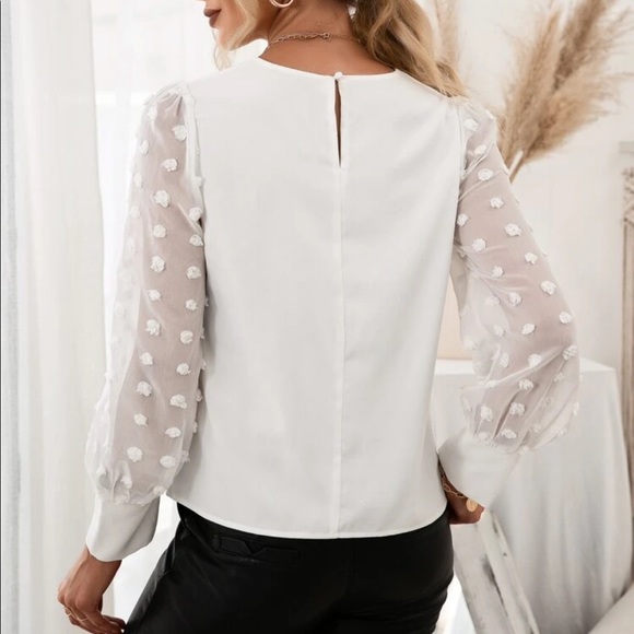 Elegant Dotted Sleeve Blouse - Picture 4 of 8
